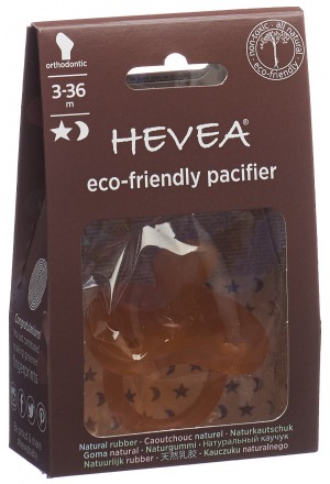 Sucette HEVEA Orthodontic Star & Moon 3-36 mois