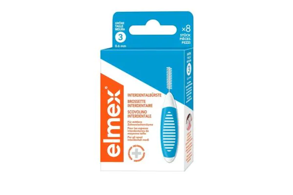 ELMEX brossettes interdentaires 0.6mm bleu 8 pièces