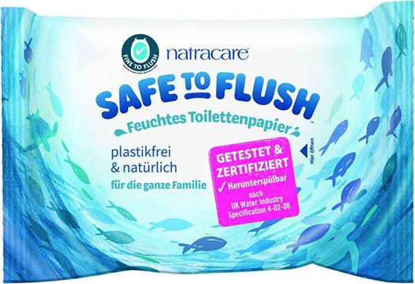 Natracare papier toilette humide Safe to Flush 30 pièces