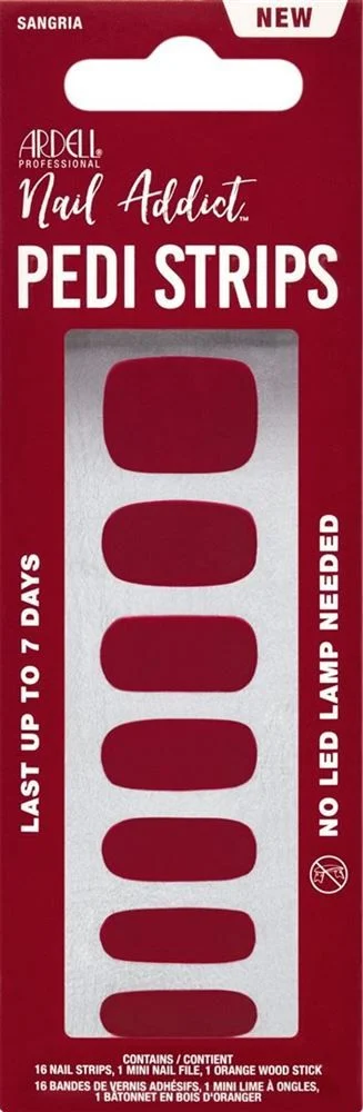 ARDELL Nail Addict Strips Ped Sangria 16 pièces