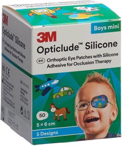 Pansement oculaire 3M Opticlude Silicone 5x6cm Mini Boys 50 pièces Pansement oculaire 3M Opticlude Silicone 5x6cm Mini Boys 50 pièces