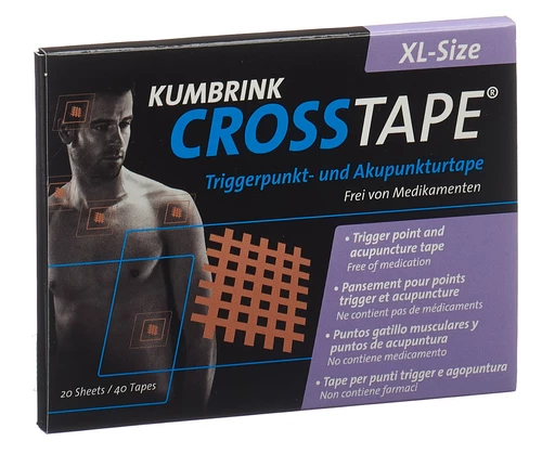 CROSSTAPE® Tape d'acupuncture contre la douleur XL 40 pièces CROSSTAPE® Tape d'acupuncture contre la douleur XL 40 pièces