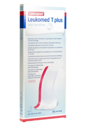 Leukomed T plus, pansement transparent, 10 x 25 cm, lot de 5
