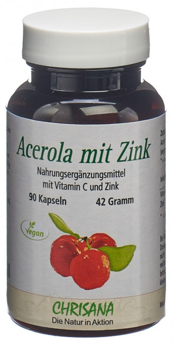 Chrisana Acerola gélules de vitamine C avec zinc 90 gélules