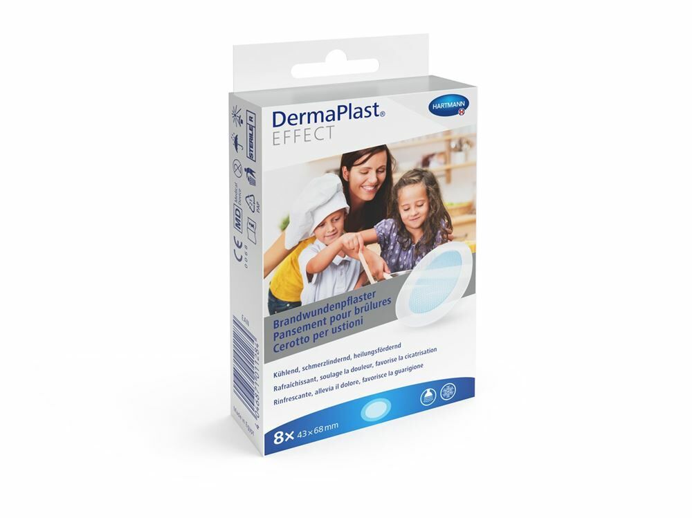 DERMAPLAST Effect Pansement pour brûlures 43x68mm 8 pièces DERMAPLAST Effect Pansement pour brûlures 43x68mm 8 pièces