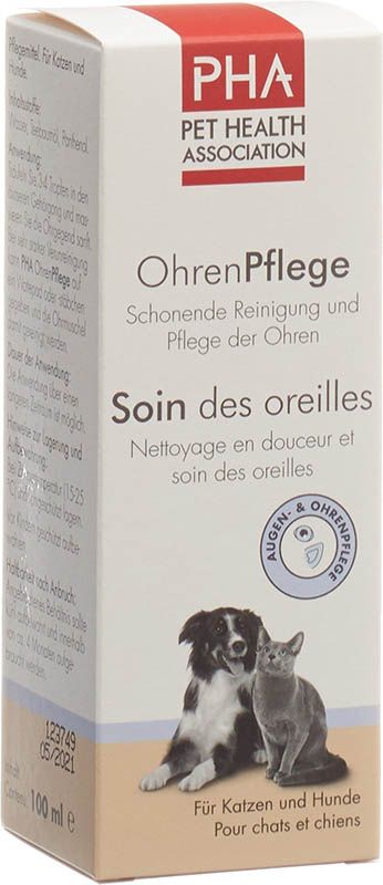 PHA Soin des oreilles gouttes pour chiens et chats 100ml