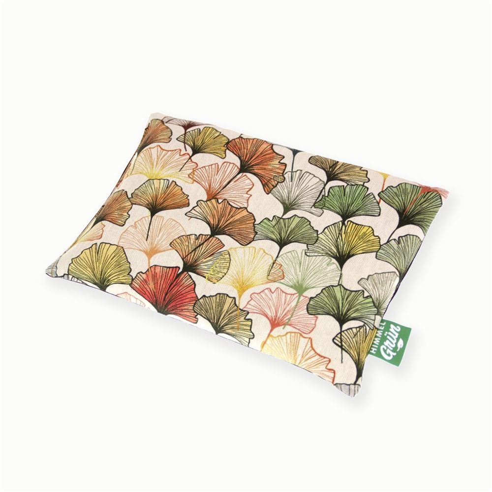 Himmelgrün Coussin aux noyeaux de cerise 30x20cm Feuille de ginkgo