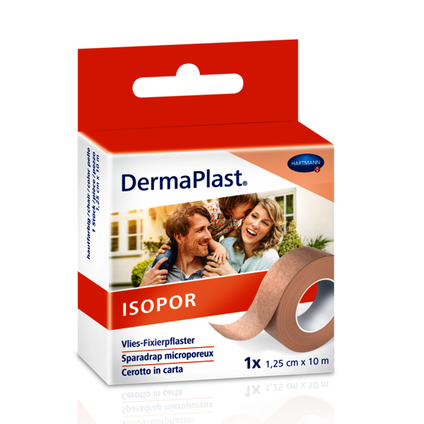 DermaPlast® Isopor sparadrap de fixation 2.5cmx10m non tissé couleur chair rouleau DermaPlast® Isopor sparadrap de fixation 2.5cmx10m non tissé couleur chair rouleau