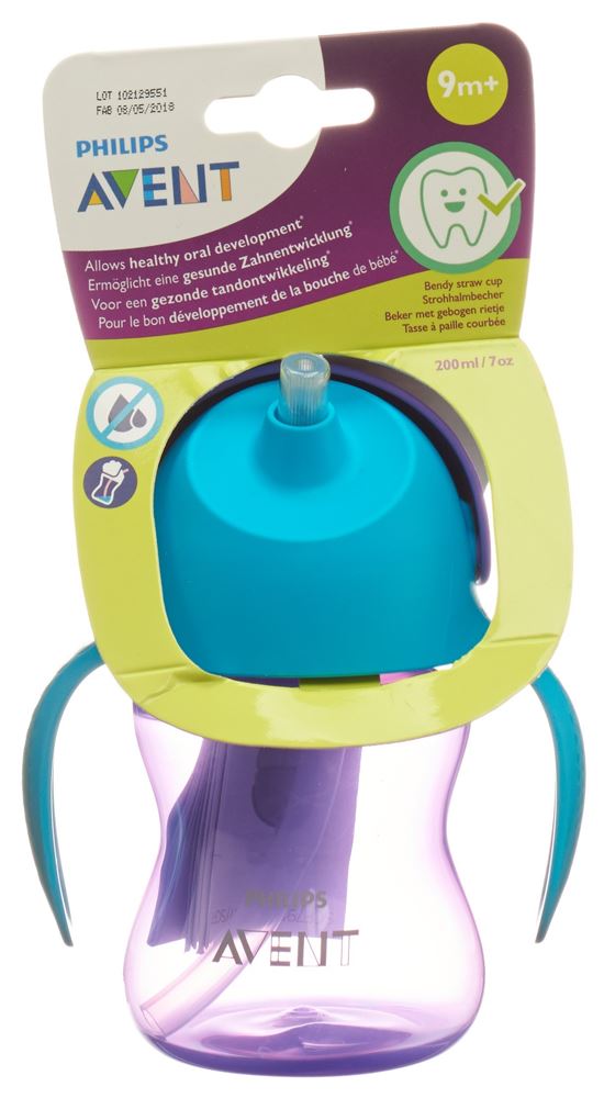 Philips AVENT Tasse à paille 200ml Girl lila