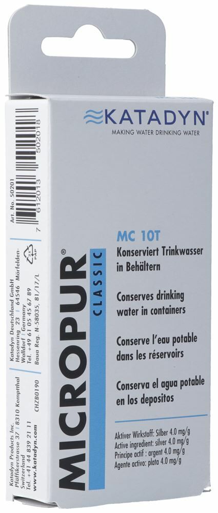 Micropur Classic MC 10T comprimés 40 pièces Micropur Classic MC 10T comprimés 40 pièces