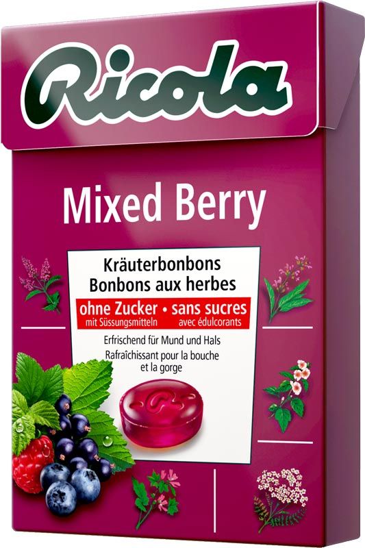 Ricola Mixed Berry bonbons aux herbes sans sucre boîte 50g