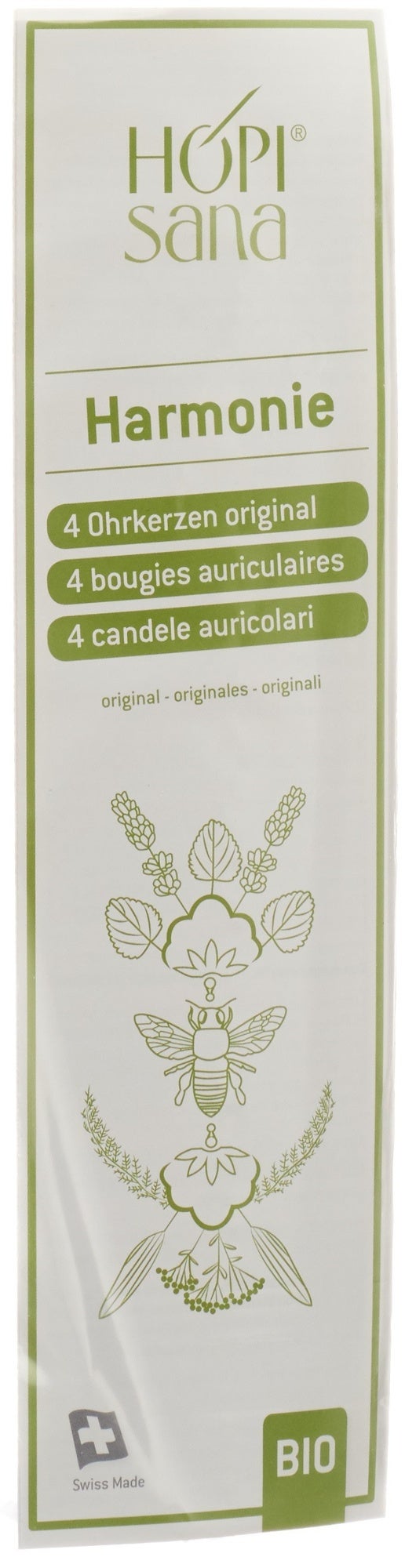 Hopisana Bougies auriculaires vertes Harmonie 4 pièces