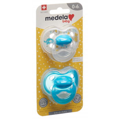 Medela Baby Sucette Original 0-6 Bleu 2 pièces Medela Baby Sucette Original 0-6 Bleu 2 pièces