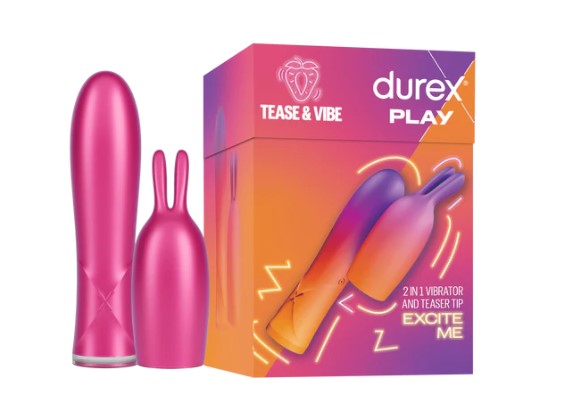 DUREX Play Tease & Vibe 2in1 Vibromasseur Teaser-Spit DUREX Play Tease & Vibe 2in1 Vibromasseur Teaser-Spit