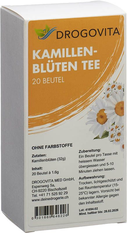 Tisane de camomille Drogovita Btl 20 pièces Tisane de camomille Drogovita Btl 20 pièces
