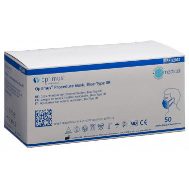 Promedical Masque hygiénique type IIR avec Earloops bleu non stérile 50 pièces