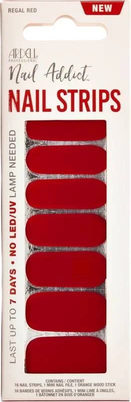 ARDELL Nail Addict Strips Regal Red 16 pièces
