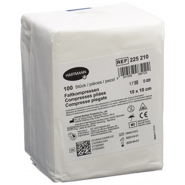 IVF Compresse pliable type 17 10x10cm 8 plis 100 pièces