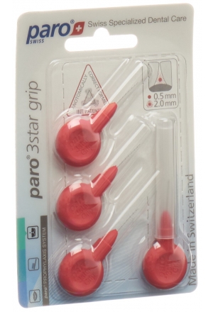 PARO 3STAR-GRIP 2mm xxx-fin rouge zylin 4 pièces