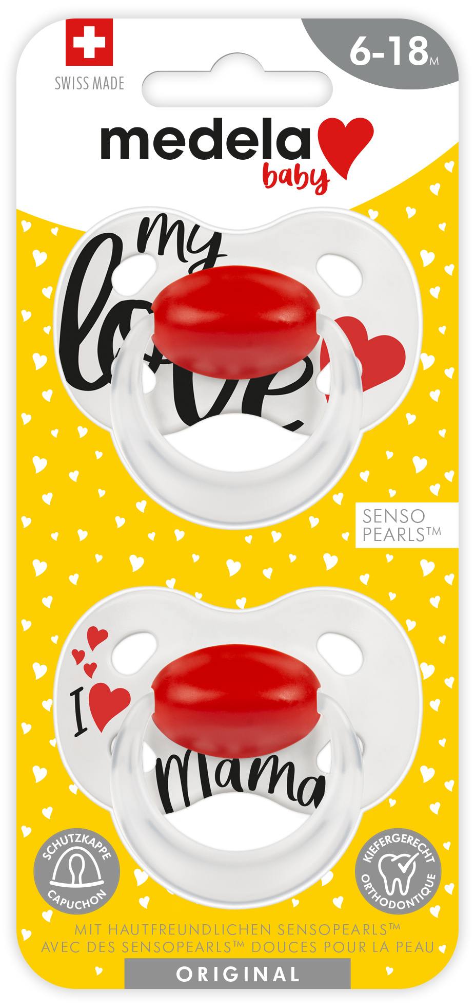 Medela Baby Sucette Original 6-18 Sig Love 2 pièces Medela Baby Sucette Original 6-18 Sig Love 2 pièces