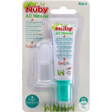 Nuby All Naturals brosse à dents pour les doigts et dentifrice 20g
