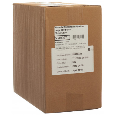 Feuilles de blister Pharmis Quattro Large 500 pièces