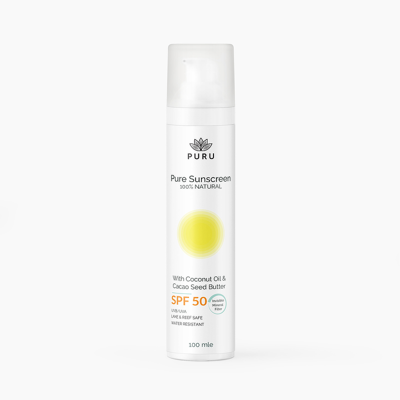 PURU Pure crème solaire SPF50 flacon rond 100ml PURU Pure crème solaire SPF50 flacon rond 100ml
