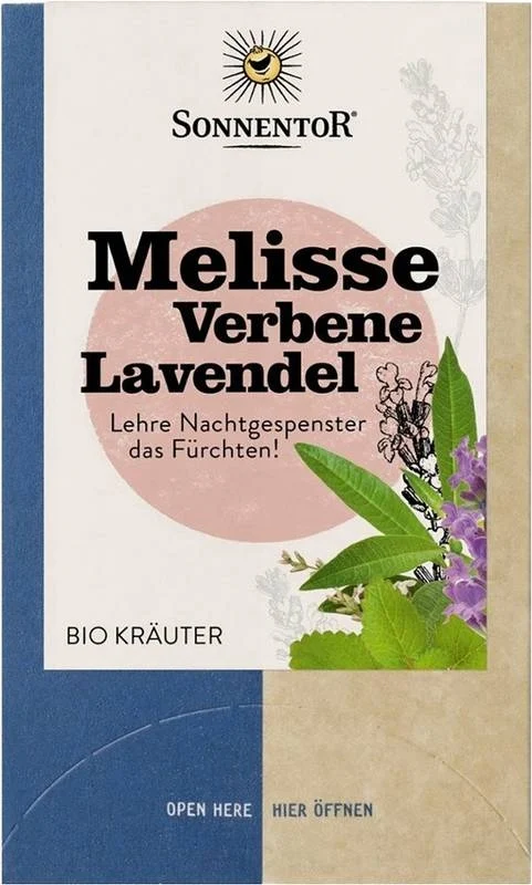 Sonnentor Mélisse Verveine Lavande Thé BIO 18 pièces