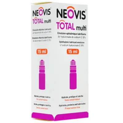 Neovis Total Multi Emulsion pour le mouillage de l'oeil Gtt Opht 15ml Neovis Total Multi Emulsion pour le mouillage de l'oeil Gtt Opht 15ml