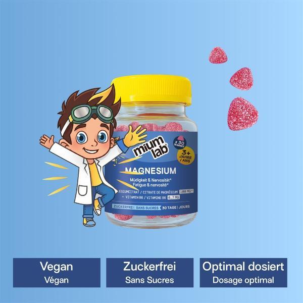 MiumLab Kids Gommes Magnésium 30 pièces