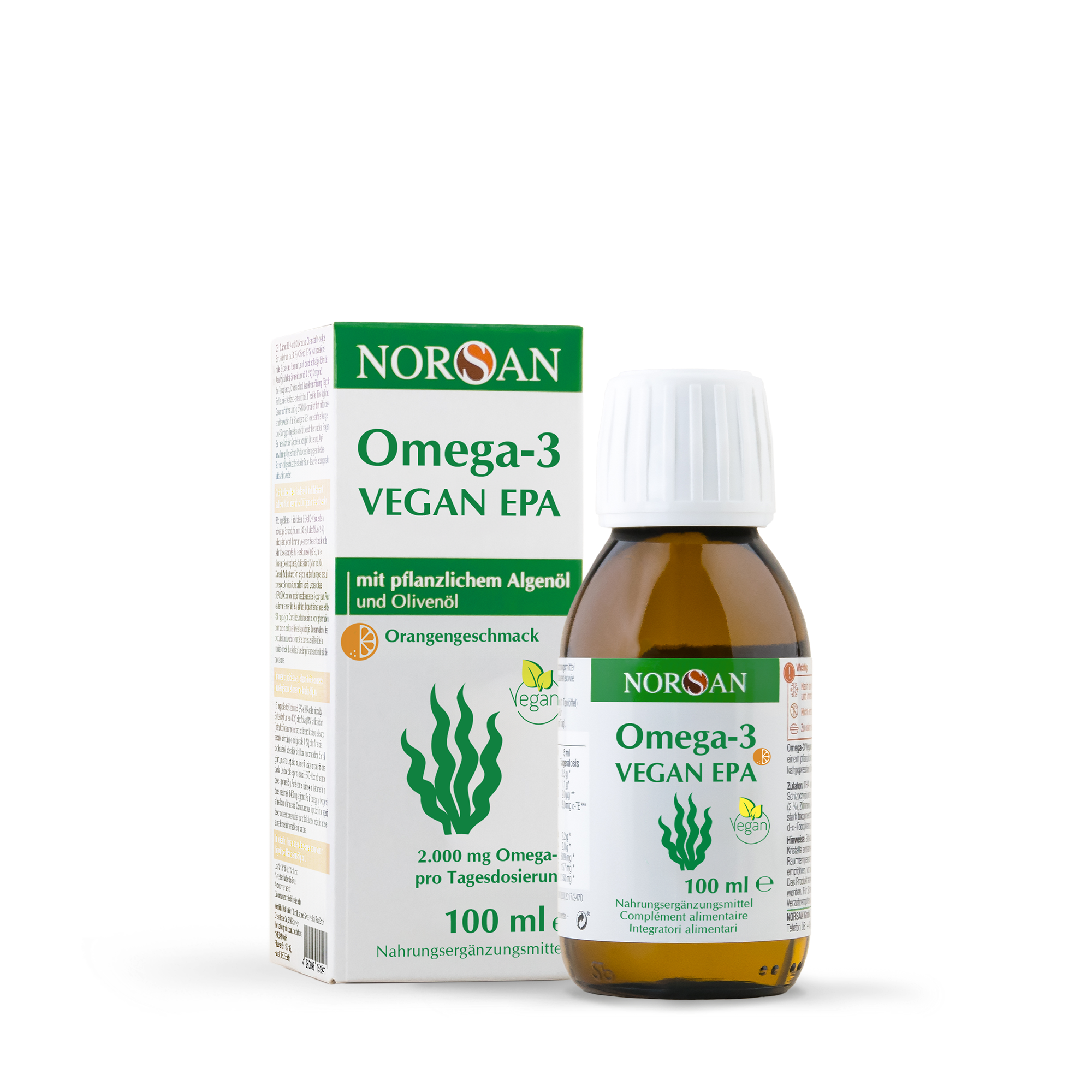 NORSAN Huile d'ALGA Oméga-3 végétalienne, flacon de 50ml