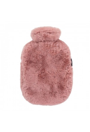 Fashy bouillotte 0.8l housse molletonnée soft rouge clair