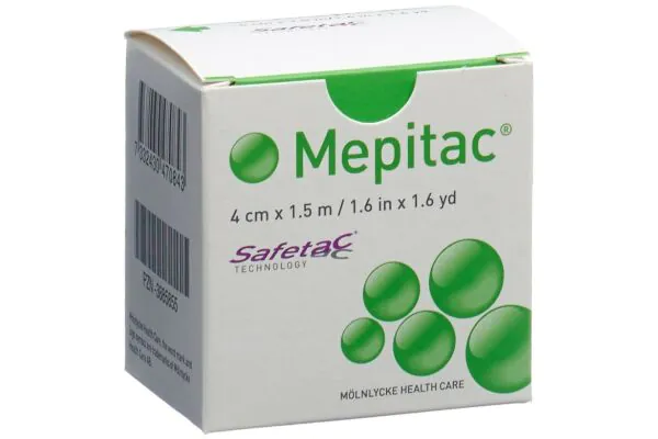 Mepitac safetac bandage de fixation 1.5mx4cm silicone