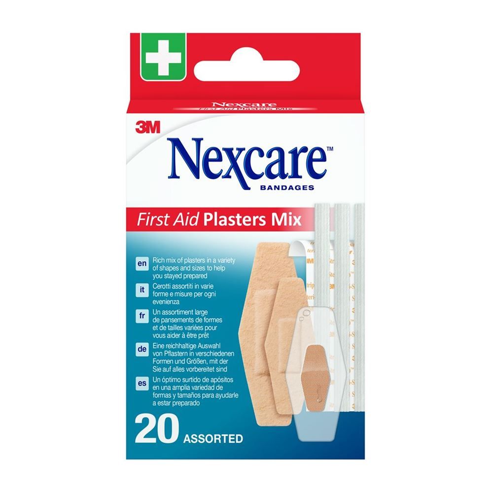 3M Nexcare First Aid Pansements Mix assortis 20 pièces 3M Nexcare First Aid Pansements Mix assortis 20 pièces