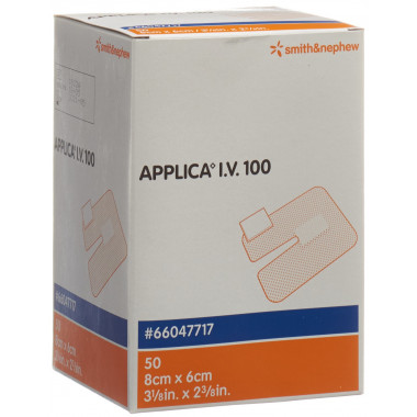 Applica i.v.100 Kanülenfix 8x6cm avec coussinet 50 pièces