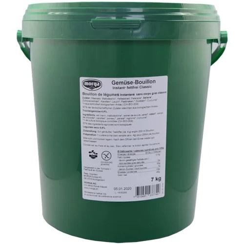 Bouillon de légumes Morga sans matière grasse, bio, 7 kg