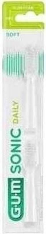 Têtes de rechange GUM Sonic Daily blanches 2 pièces Têtes de rechange GUM Sonic Daily blanches 2 pièces