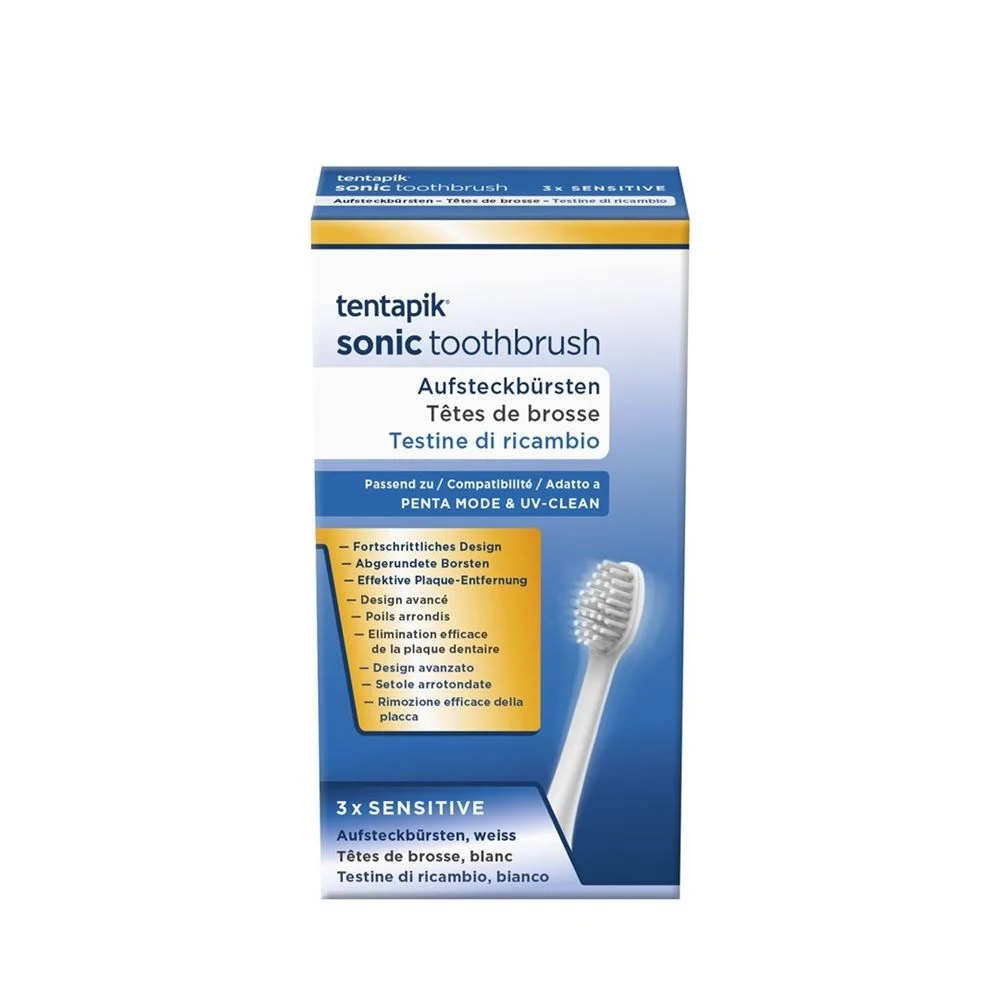 TENTAPIK brosses à dents sensitive white 3 pièces