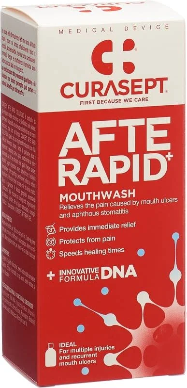 Curasept AFTE RAPID DNA solution de rinçage EN/FR/DE/HU 125ml