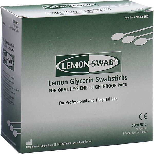 Lemon-Swab Coton-tiges Glycérine Goût Citron 25 x 3 pièces