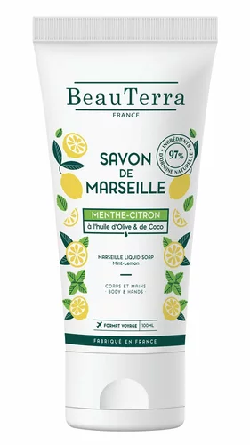 BeauTerra Flüss Savon de Marseille Menthe-Citron 100ml BeauTerra Flüss Savon de Marseille Menthe-Citron 100ml