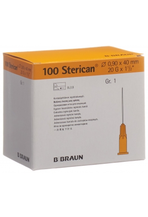 Aiguille Sterican 20G 0.90x40mm jaune Luer 100pcs Aiguille Sterican 20G 0.90x40mm jaune Luer 100pcs