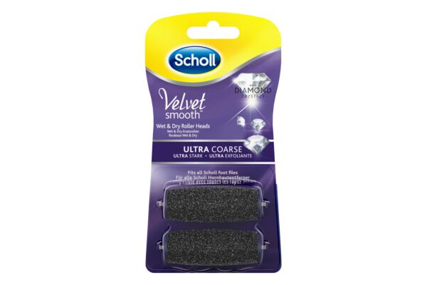Scholl Velvet Smooth Rouleaux de pédicure ultra forts Diamond 2 pièces Scholl Velvet Smooth Rouleaux de pédicure ultra forts Diamond 2 pièces