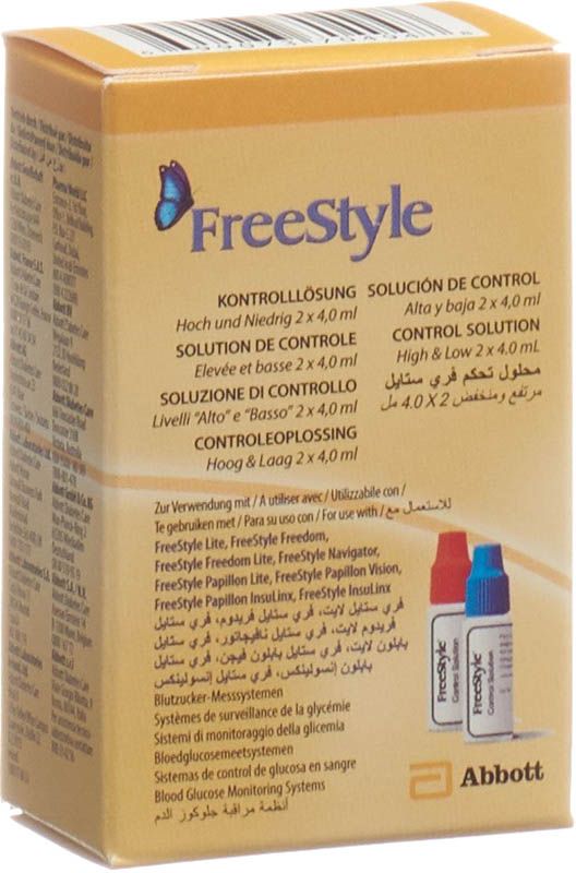 Solution de contrôle ABBOTT FREESTYLE 2 x 4ml Solution de contrôle ABBOTT FREESTYLE 2 x 4ml