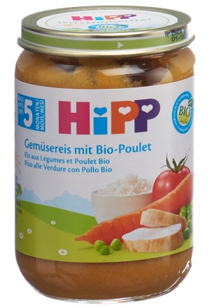 HiPP Riz aux légumes avec poulet bio bocal 190g