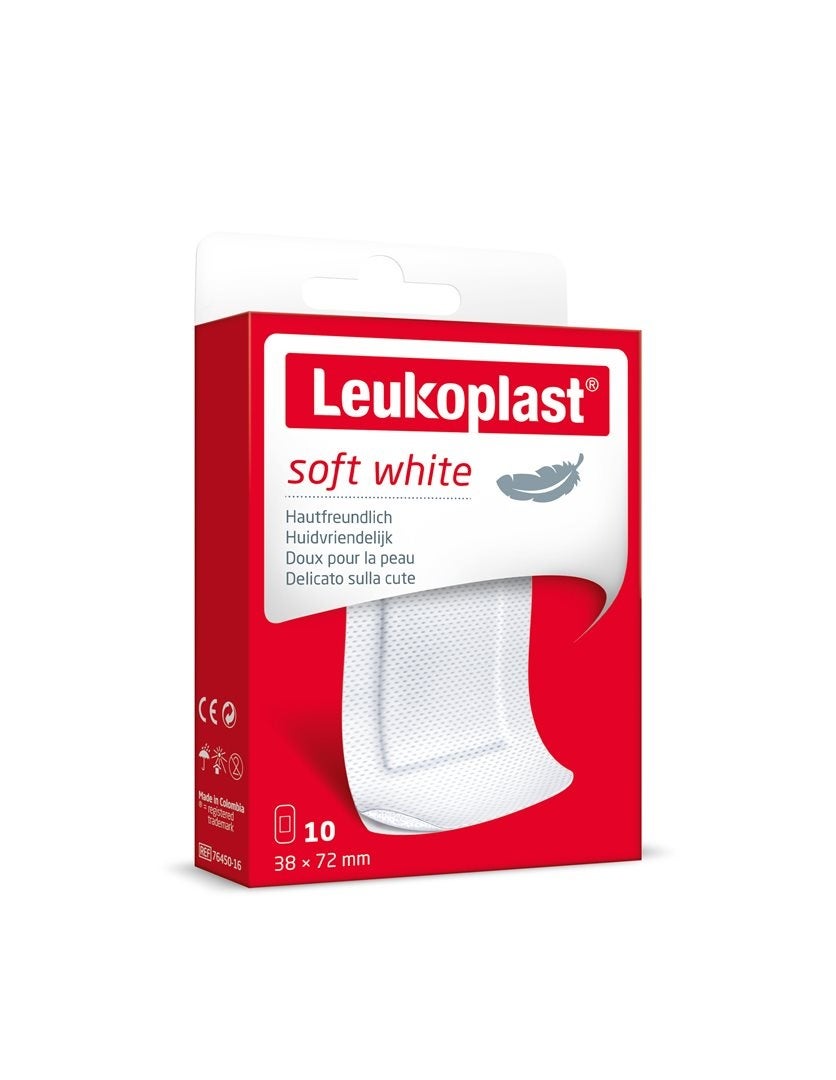Leukoplast soft white 38x72mm 10 pièces