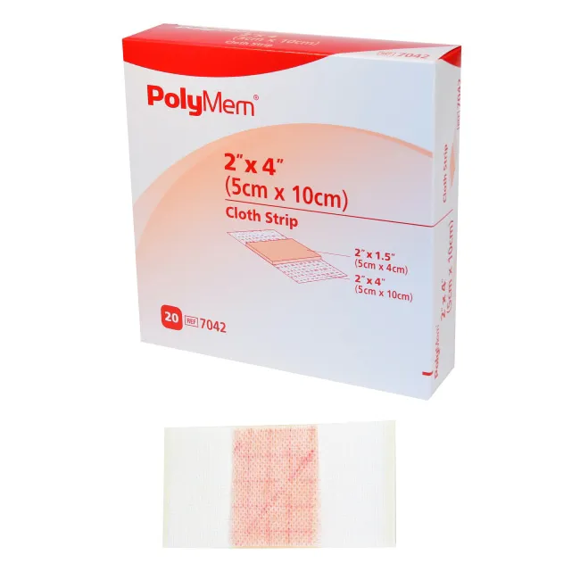 POLYMEM Strip Dressing 5 x 10 cm Vlies Adhesive 20 Stück