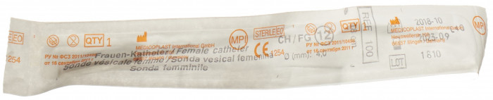 Cathéter féminin Qualimed CH12 18cm PVC st