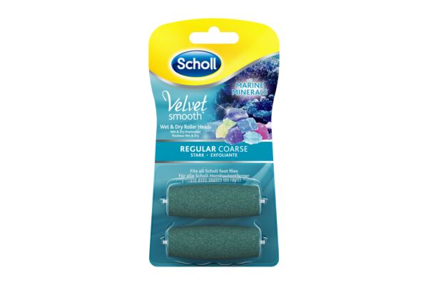 Scholl Velvet Smooth Rouleaux de pédicure forts en minéraux marins 2 pièces Scholl Velvet Smooth Rouleaux de pédicure forts en minéraux marins 2 pièces