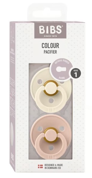 BIBS Colour Latex Round 0-6m ivoire blush 2 pièces